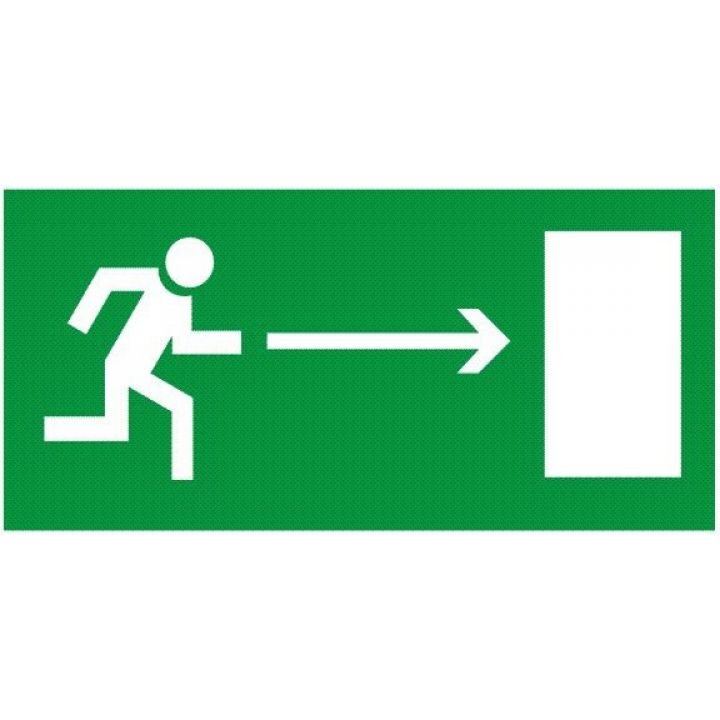 Знак Эксклюзив Е04 Направление к эвакуационному выходу налево (человек бегущий) на пластике (300х150)