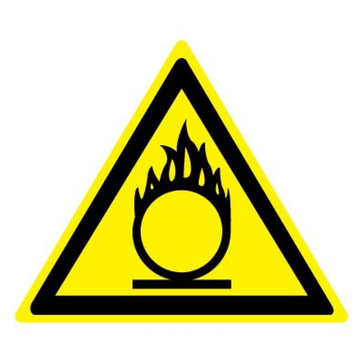 Знак Эксклюзив W11 Пожароопасно. Окислитель (размер 200х200)