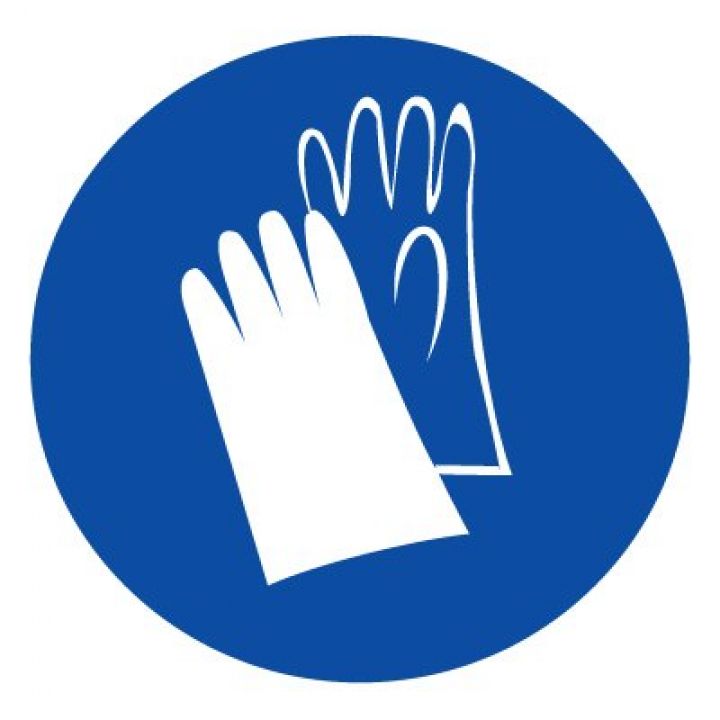 Знак Эксклюзив M06 Работать в защитных перчатках (размер 200х200)